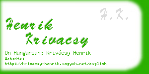 henrik krivacsy business card