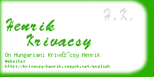 henrik krivacsy business card